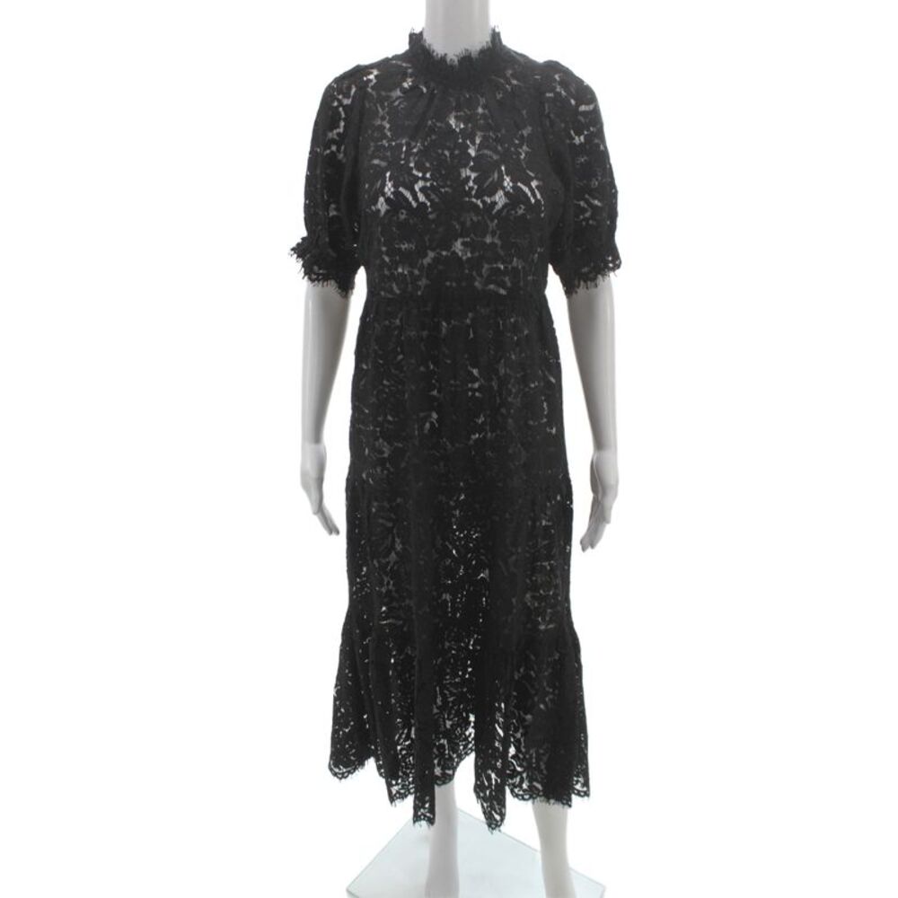 Generation Love Womens Fit & Flare Lace High Neck Long Dress Black Size XS